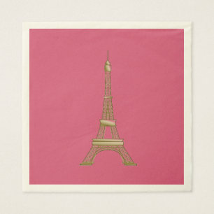 Eiffel Tower Paris Themed Party Paper Napkins
