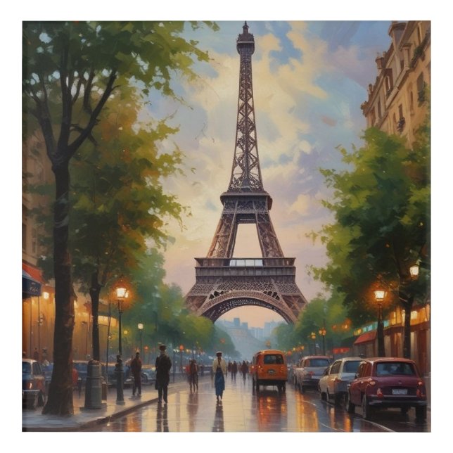 Eiffel Tower Paris Travel Vintage Retro Art (Front)