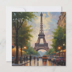 Eiffel Tower Paris Travel Vintage Retro Art Card