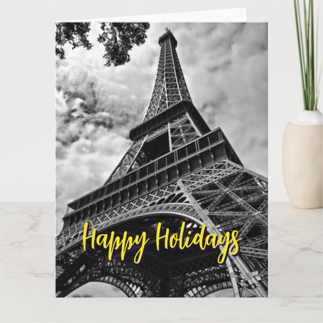 Eiffel Tower Paris Travel Vintage Retro Art Card (Front)