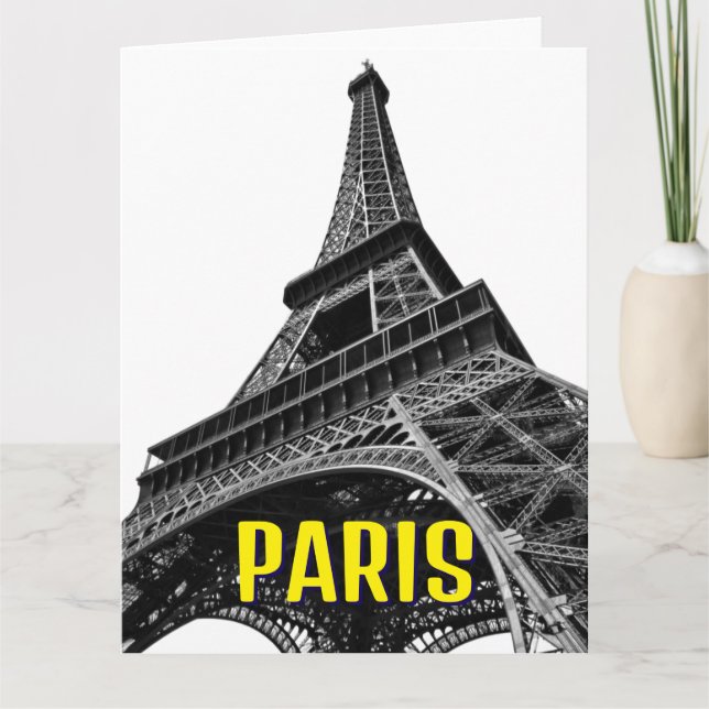 Eiffel Tower Paris Travel Vintage Retro Art Card (Front)