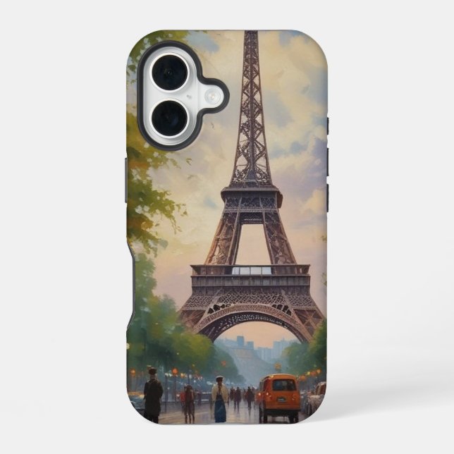 Eiffel Tower Paris Travel Vintage Retro Art iPhone Case (Back)