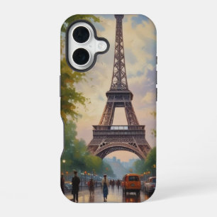 Eiffel Tower Paris Travel Vintage Retro Art iPhone 16 Case