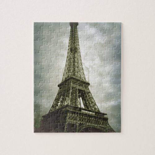 Eiffel Tower Paris Travel Vintage Retro Art Jigsaw Puzzle