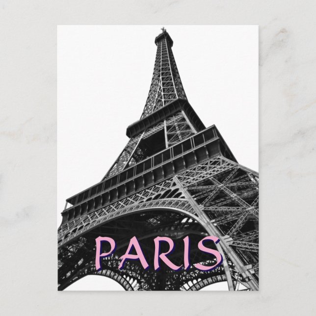 Eiffel Tower Paris Travel Vintage Retro Art Postcard (Front)