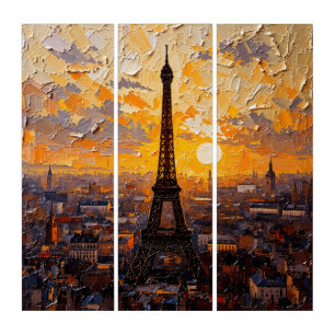 Eiffel Tower Paris Triptych Wall Art