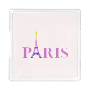 Eiffel Tower-Paris-Vibrant and Colorful- Acrylic Tray