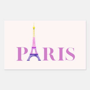 Eiffel Tower-Paris-Vibrant and Colorful- Rectangular Sticker