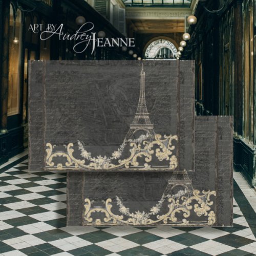 Eiffel Tower Paris Vintage Elegant Black Decoupage Tissue Paper