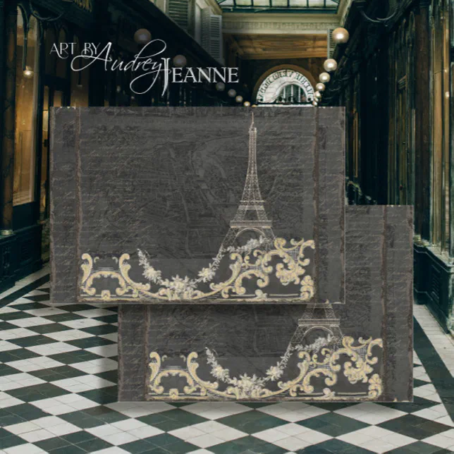 Eiffel Tower Paris Vintage Elegant Black Decoupage Tissue Paper | Zazzle