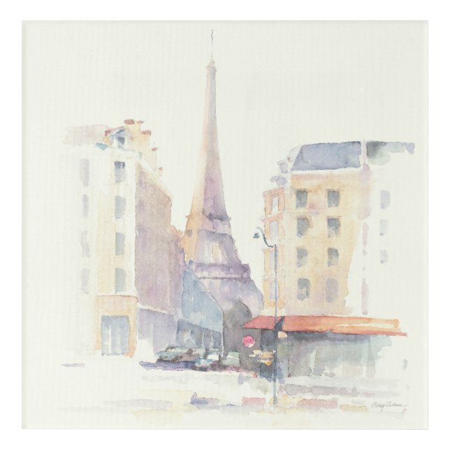 Eiffel Tower | Paris Watercolor Acrylic Print (Front)