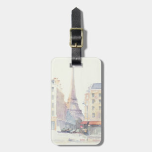 Eiffel Tower Paris Watercolor Luggage Tag
