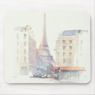 Eiffel Tower Paris Watercolor Mouse Pad
