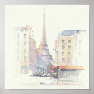 Eiffel Tower Paris Watercolor Poster