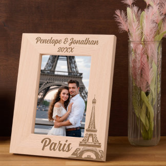 Eiffel Tower Paris with Custom Name & Date Engraved Frames