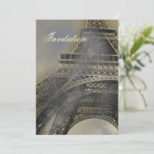 Eiffel tower Parisian french  wedding invitation (Standing Front)