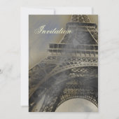 Eiffel tower Parisian french  wedding invitation (Front)