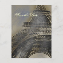 Eiffel tower Parisian french wedding Save the Date Announcement Postcard