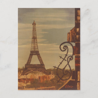 Eiffel Tower, Parism France- Acrylic on Canvas art Postcard