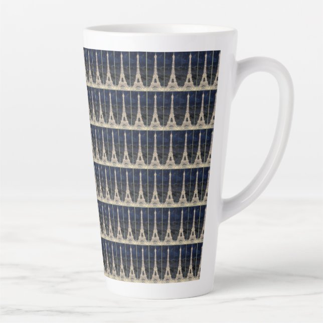 Eiffel Tower Pattern Latte Mug (Right)