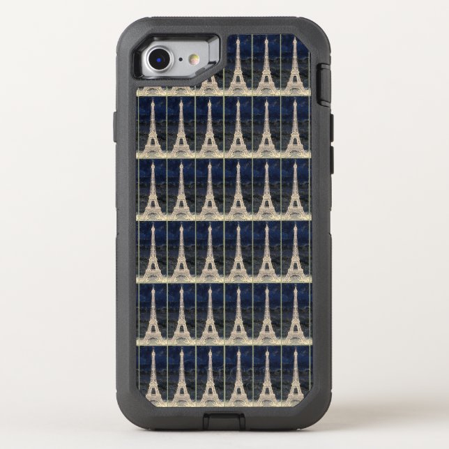 Eiffel Tower Pattern Otterbox iPhone Case (Back)