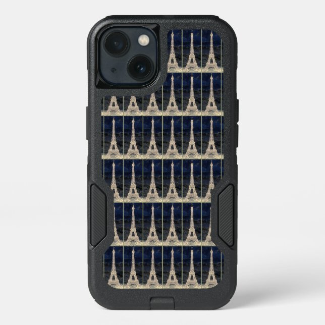 Eiffel Tower Pattern Otterbox iPhone Case (Back)
