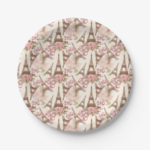 Eiffel Tower Pattern Paper Plates