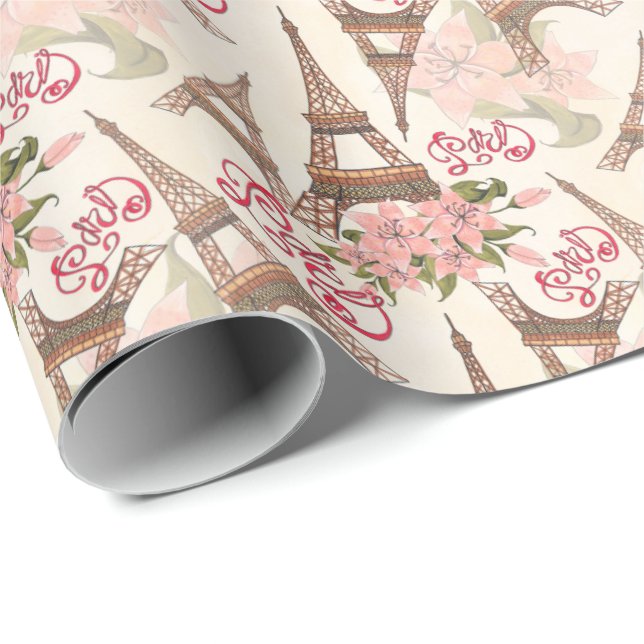 Eiffel Tower Pattern Wrapping Paper (Roll Corner)