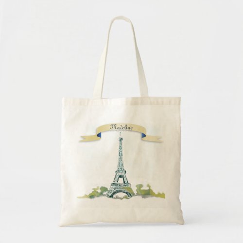 Eiffel Tower Pen and Ink Sketch Personalize it Tot Tote Bag