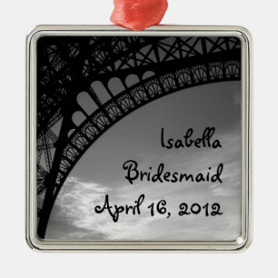 Eiffel Tower Personalized Bridesmaid Ornament