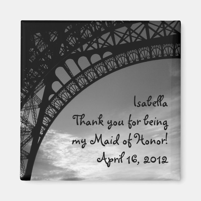 Eiffel Tower Personalized Maid of Honor Magnet (Front)