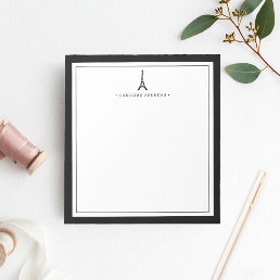 Eiffel Tower Personalized Notepad | Black &amp; White