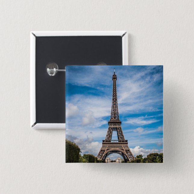 Eiffel tower photo button (Front & Back)