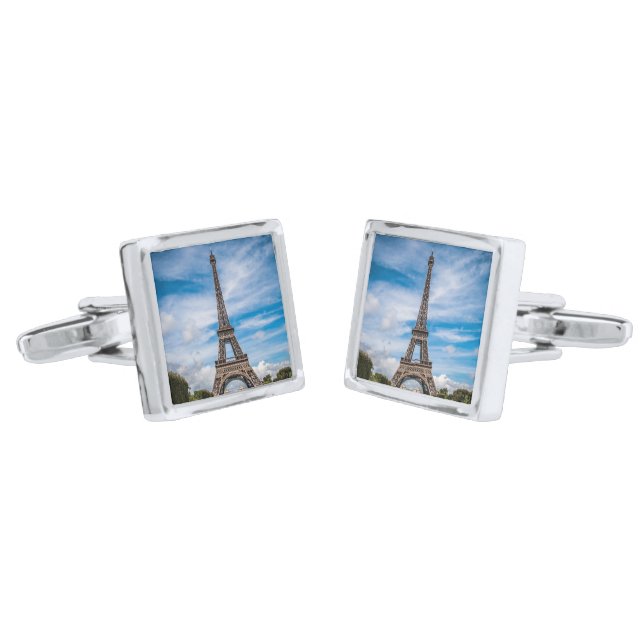Eiffel tower photo cufflinks (Angled)