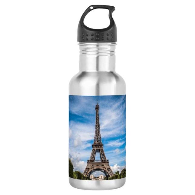 Eiffel tower photo stainless steel water bottle (Front)