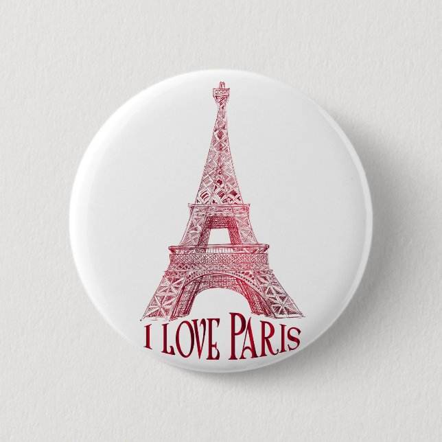 Eiffel tower pinback button (Front)