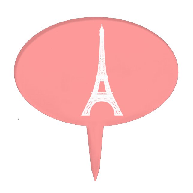 Eiffel Tower Pink Cake Topper (Front)