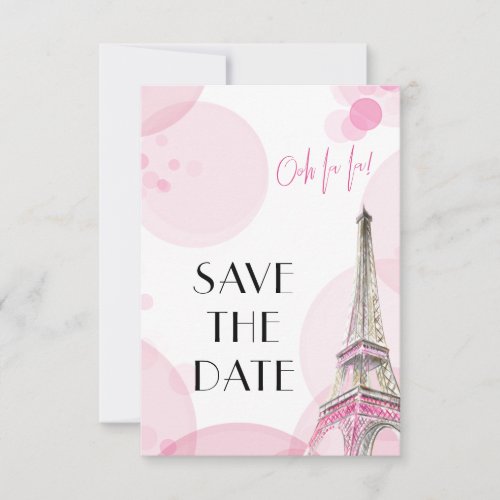Eiffel Tower Pink Paris Sweet 16 Save The Date