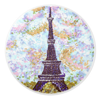 Eiffel Tower Pointillism ceramic drawer knobs