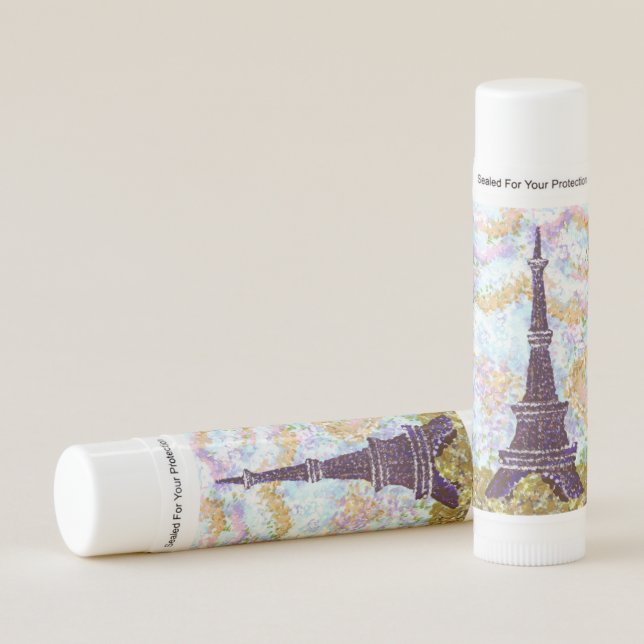 Eiffel Tower pointillism inspired landscape Lip Balm (Front)