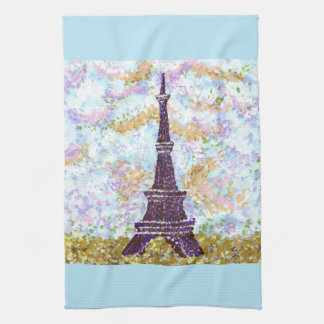Eiffel Tower Pointillism kitchen towel