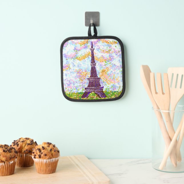 Eiffel Tower Pointillism Landscape Pot Holder (Insitu(Hanging))