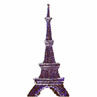 Eiffel Tower Pointillism Pin Brooch Cutout