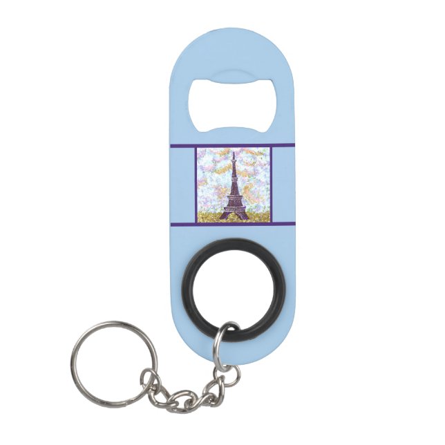Eiffel Tower Pointillism sky grass bottle opener (Front)