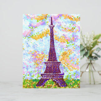 Eiffel Tower Pointillism Spring Landscape