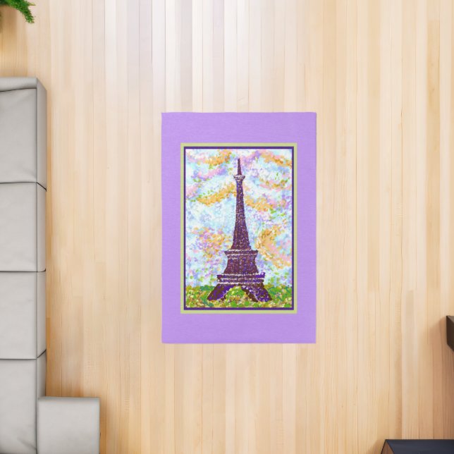 Eiffel Tower Pointillism Spring Landscape Rug (Insitu (Indoor 2))
