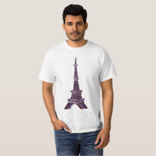 Eiffel Tower Pointillism white shirt