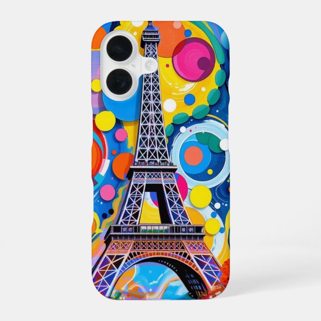 Eiffel Tower Pop Art iPhone Case (Back)