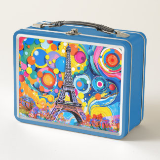 Eiffel Tower Pop Art Metal Lunch Box