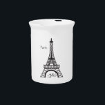 Eiffel  Tower Porcelain Pitcher<br><div class="desc">The Eiffel Tower is one of the most romantic spots in the world. Be a part  of the romance! Pour you favorite beverage from this Paris perfect porcelain pitcher from the Eiffel Tower Collection. Perfect for anyone who loves the Eiffel Tower. Great gift idea for  the Parisian at heart.</div>